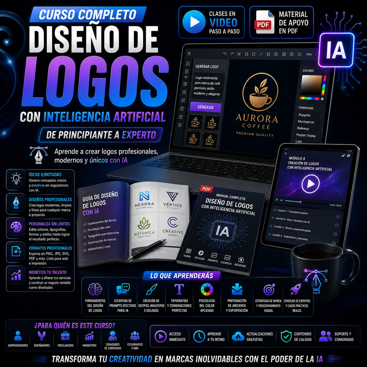 🎨 Curso Completo de Diseño de Logos con Inteligencia Artificial – Crea Logotipos Profesionales desde Cero