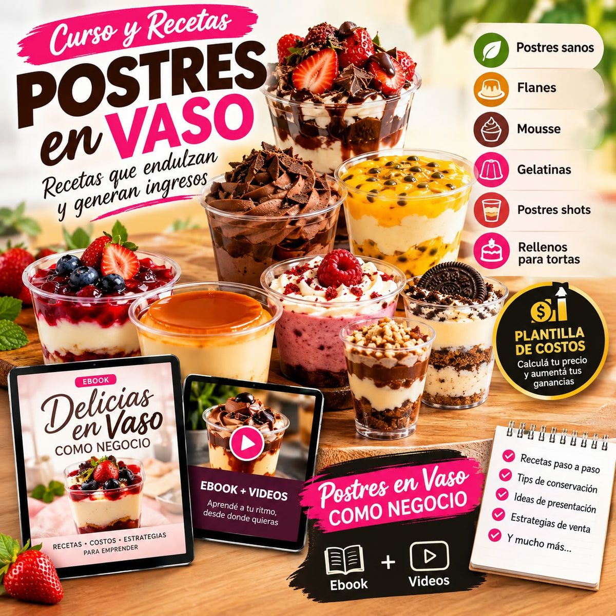 🍰 POSTRES EN VASO | PACK PROFESIONAL PARA EMPRENDER